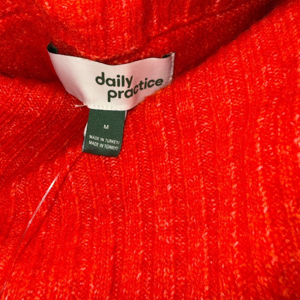 Daily Practice Off-Shoulder Ribbed Sweater Midi Dress in Cherry Red Size Med NWT - Picture 5 of 6